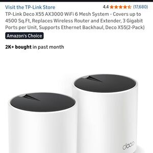 Deco AX3000 Wi-Fi 6 System Covers 4500 sqft